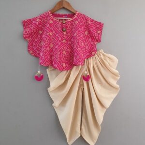 Girls Ethnic Wear – Peplum Top with Dhoti Pants Set
